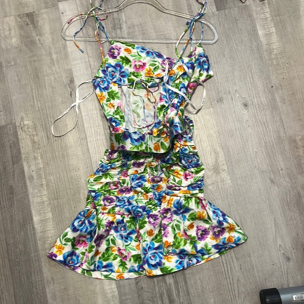 For Love & Lemons Miranda Mini Dress  NWT Floral and belt